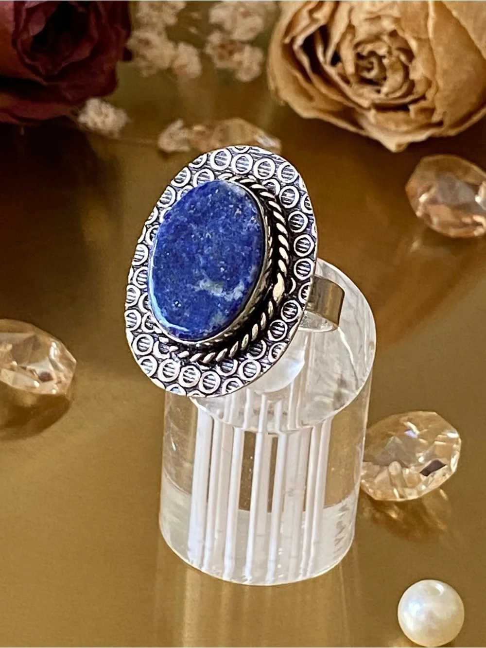 Lapis Lazuli Hand Crafted Ring Size 8.5